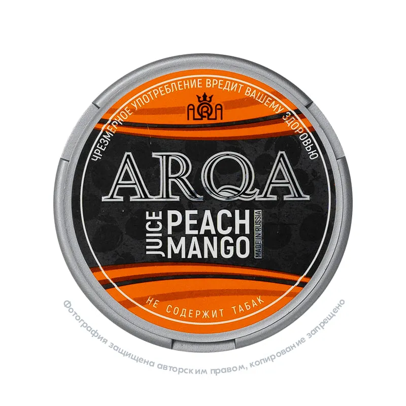 Снюс ARQA Juice Peach Mango, 70 мг/г, сок персика и манго