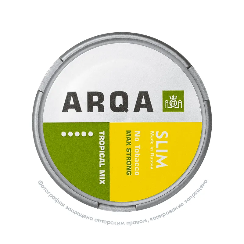 Снюс ARQA Max Strong Tropical Mix, 100 мг/г, топический микс, slim portion