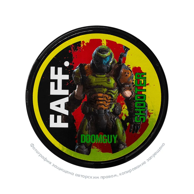 Снюс FAFF Shooter Doomguy, 150 мг/г, земляника, смородина, малина и ананас, slim portion