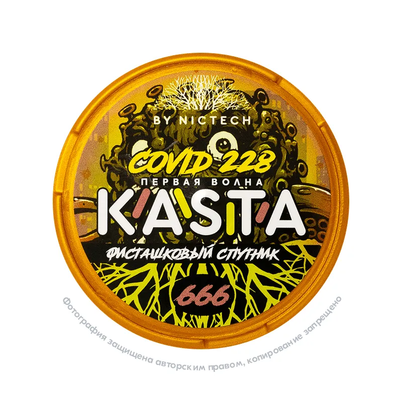 Снюс Kasta Covid 228 | 666 (Первая волна) Фисташковый спутник, 120 мг/г, фисташка, slim portion