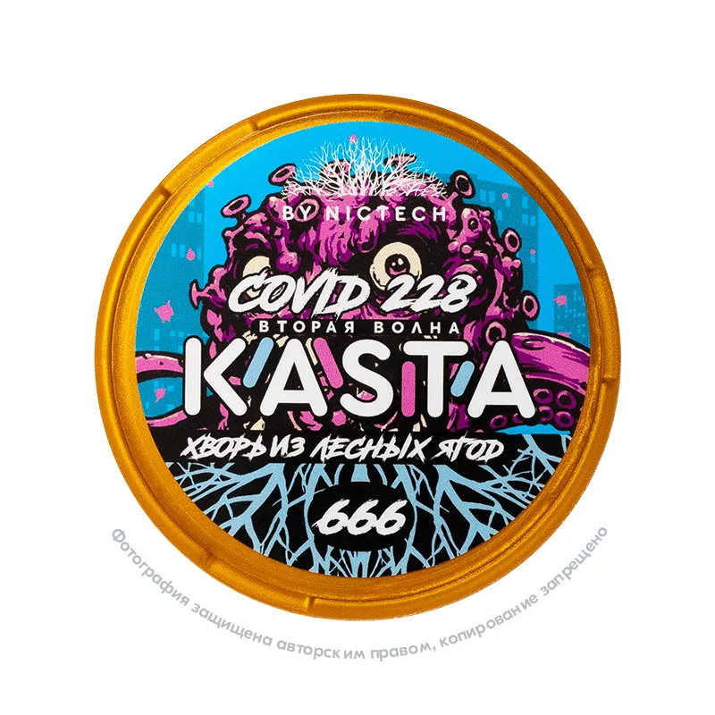 Снюс Kasta Covid 228 | 666 (Вторая волна) Хворь из лесных ягод, 120 мг/г, лесные ягоды, slim portion