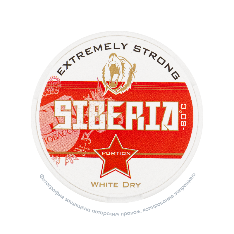 Снюс Siberia -80 Extremely Strong White Dry (16 г), 43 мг/г, мята с холодком